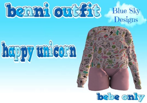 -BSD- Benni Outfit-Bebe-Happy Unicorn-Boxed
