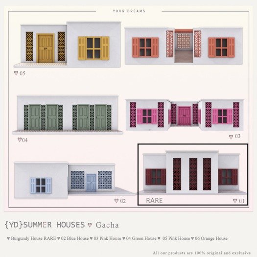 {YD}Summer houses - Burgundy House RARE