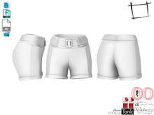 Dae Obj FBX For Rolled Leg Shorts With Belt Maitreya, Voluptuous, Belleza, Tonic
