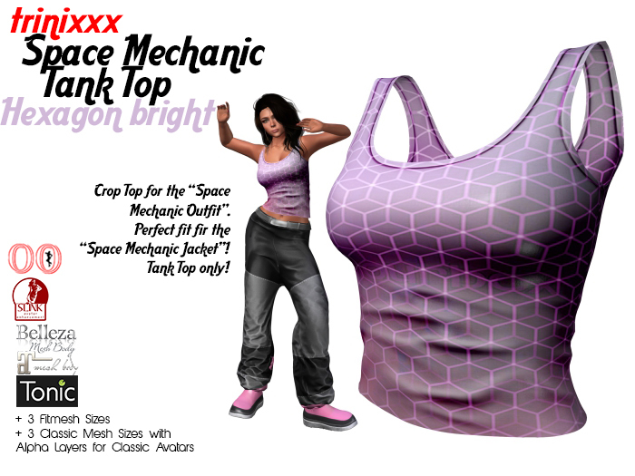 trinixxx Space Mechanic Tank Top Hexagon bright