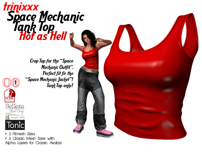 trinixxx Space Mechanic Tank Top Hot as Hell