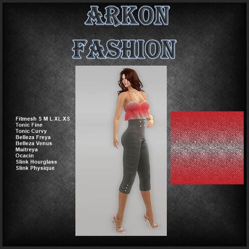 Outfit high waist pant& bra top red