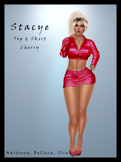 *Shae's Stacye Top & Skirt Cherry