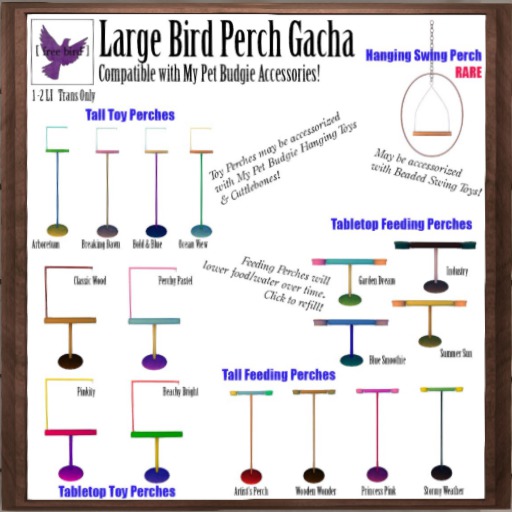 [ free bird ] Large Bird Feeding Perch Tabletop - Blue Smoothie