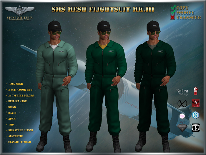 SMS Mesh Flightsuit Mk.III (male) - GREEN