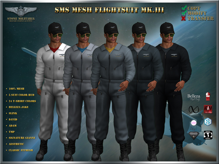 SMS Mesh Flightsuit Mk.III (male) - GRAYSCALE