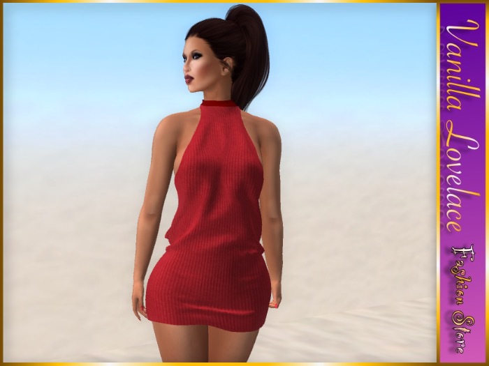 LOVELACE Party Dress RED STRIPED (MAITREYA)