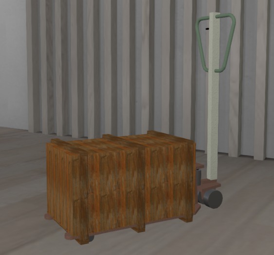 Hubwagen mit Kiste (Mesh)