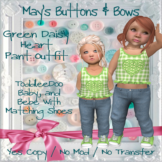 MBB * Green Daisy Heart Pant Outfit (TDB&Bebe)