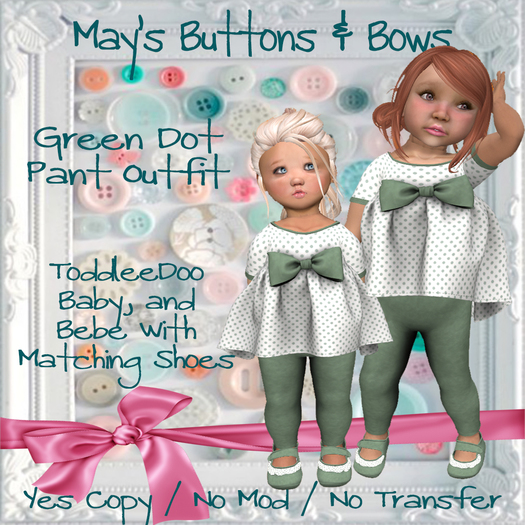 MBB * Green Dot Pant Outfit (TDB&Bebe)
