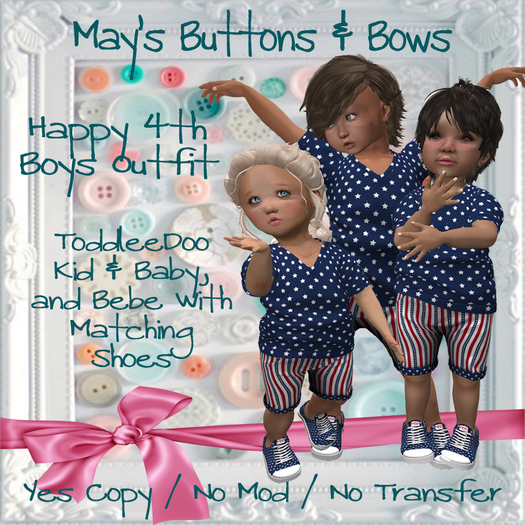 MBB * Happy 4th Boys Outfit (K,B&Bebe)