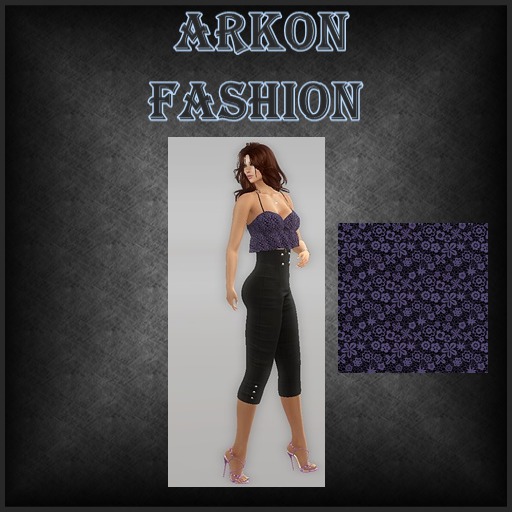 Outfit high waist pant black & bra top lilac