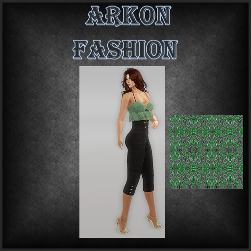 Outfit high waist pant black & bra top green