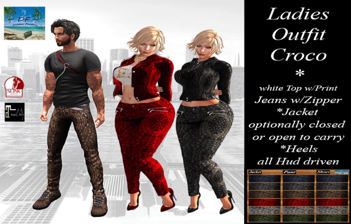~DF~Ladies Outfit Croco w/Hud
