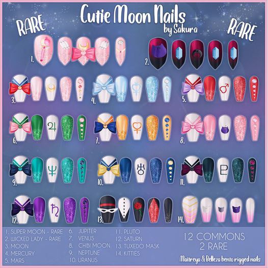 10. {Sakura} Cutie Moon Nails - M - Uranus