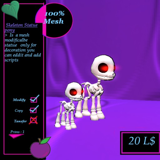 Second Life Marketplace Decoration [ Skeleton Pony
