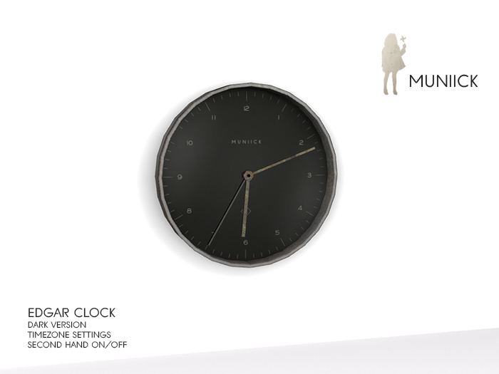 Muniick Edgar Wall Clock - Dark (Add Me)