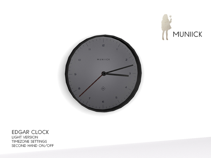 Muniick Edgar Wall Clock - Light (Add Me)