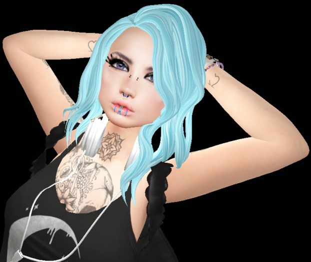 Bright Blue Updo Hair