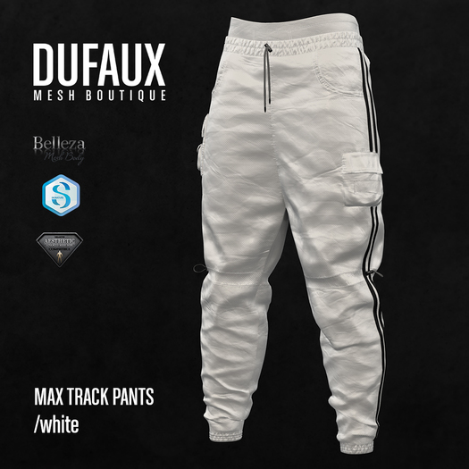 DUFAUX - max trackpants - white