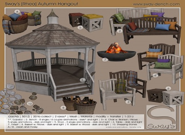 Sway's [Rhea] Autumn Hangout . Bench / dark RARE A