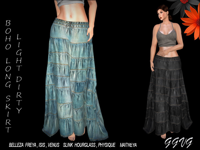 BOHO LONG SKIRT LIGHT DIRTY
