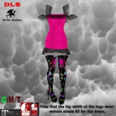 Second Life Marketplace - Gothic dress black pink skull roses with boots  boxed