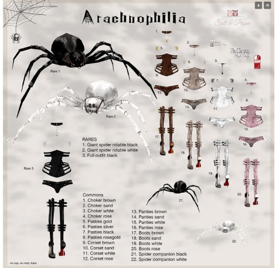 S&P Arachnophilia Pasties BF silver (rez to unpack)