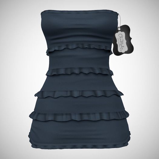 ChicModa // Ivy Ruffle Dress // NAVY