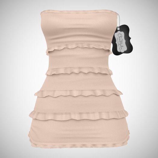 ChicModa // Ivy Ruffle Dress // NUDE