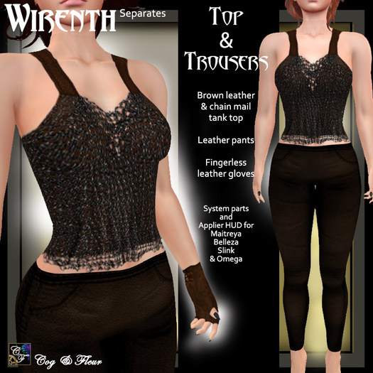 C&F WIRENTH Separates - Brown Gloves, Chainmail Top & Trousers w Appliers