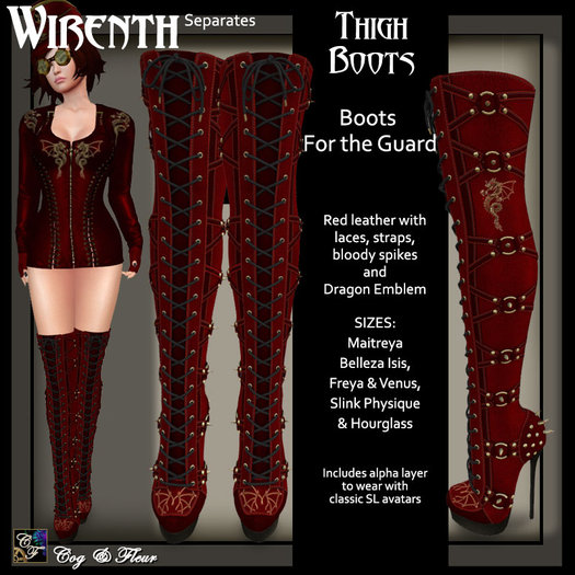 C&F WIRENTH Separates - Thigh Boots Red LTH