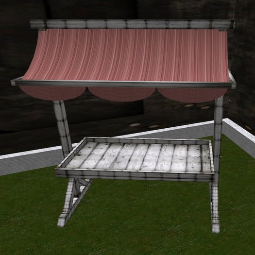 red Market stall cart