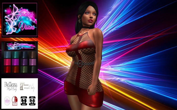 LV-Halterneck Mini Net W/Hud