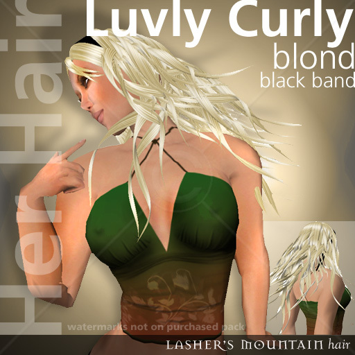 Luvly Curly Blonde  Female Hair With Black Head Band - Resell