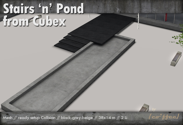 {co*ffee} Stairs and Pond from Cubex Build