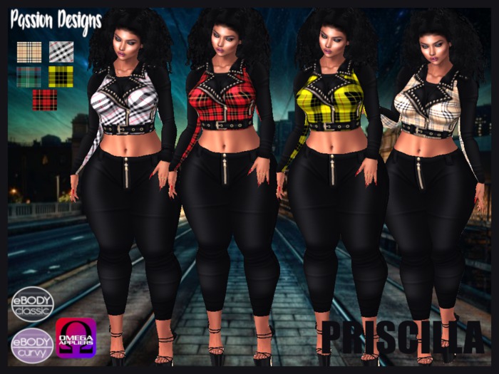 Passion Designs - Priscilla Leather Outfit eBody/Omega Appliers [eBody Curvy/eBody Classic]