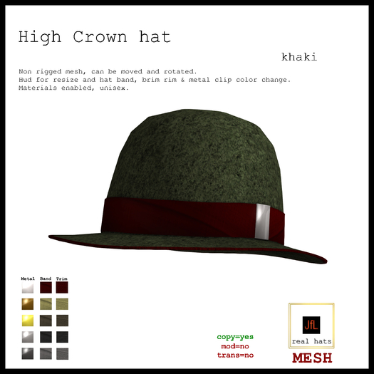 JfL High Crown hat_khaki_BOXED