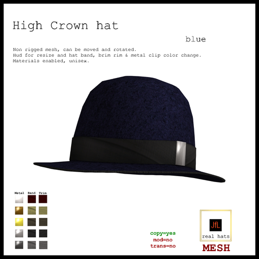 JfL High Crown hat_blue _BOXED