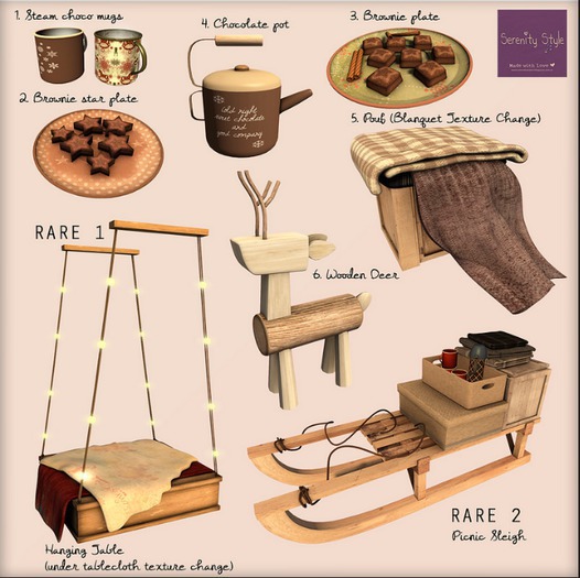 Serenity Style- Winter Picnic Sleigh RARE