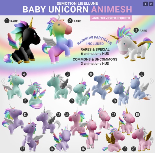 SEmotion Libellune Baby Unicorn Animesh #2 RARE