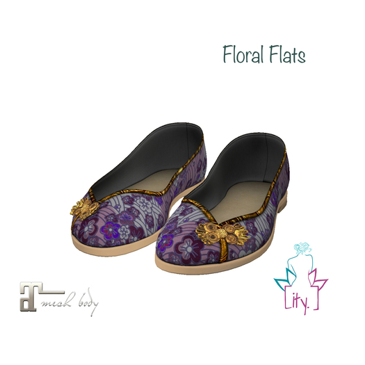 [ity.] China Floral Flats Purple