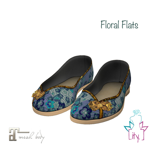 [ity.] China Floral Flats Blue