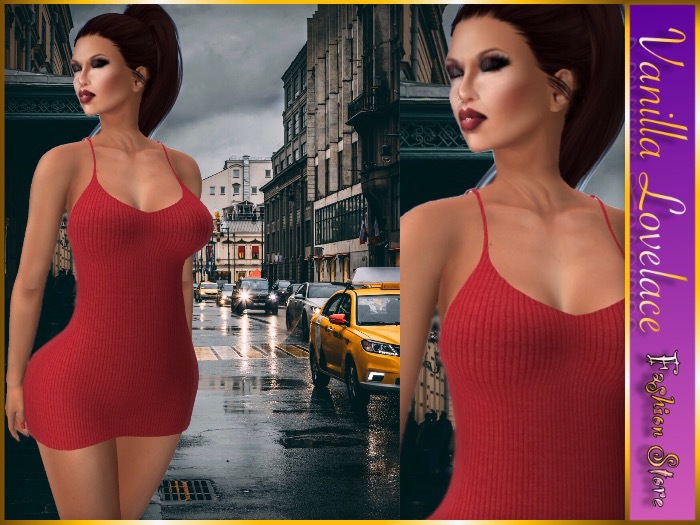 LOVELACE Tight Mini Dress STRIPED RED (MAITREYA)