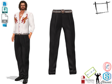 Dae Obj FBX Men's Black Trousers With Star Buckle Belt Slink Male, Belleza Jake, Signature Gianni