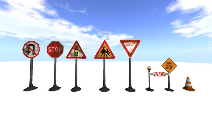 Old road signs kit v1 Mesh