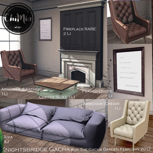 ChiMia:: Knightsbridge Fireplace [gacha] RARE
