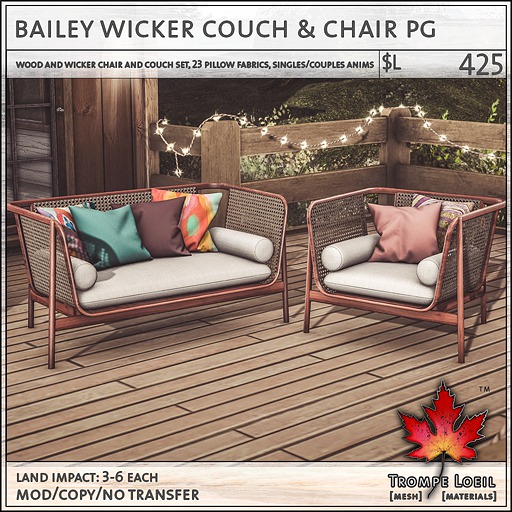 Trompe Loeil - Bailey Wicker Couch & Chair PG [mesh]