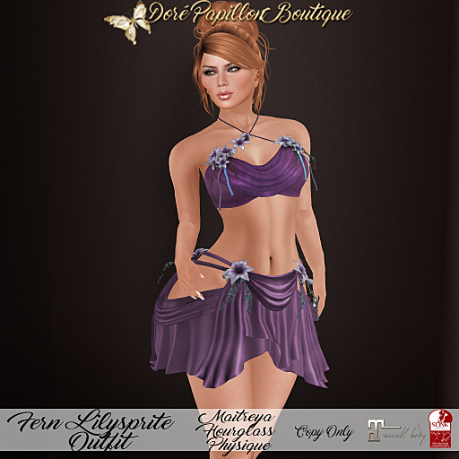 DPB Fern Lilysprite Outfit - Violet * Maitreya, Hourglass, & Physique*