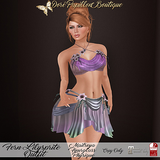 DPB Fern Lilysprite Outfit - Rose * Maitreya, Hourglass, & Physique*